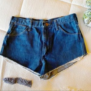 Wrangler Denim Frayed Bottom Shorts